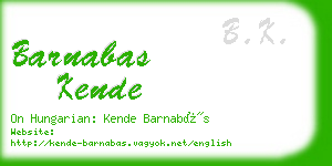 barnabas kende business card